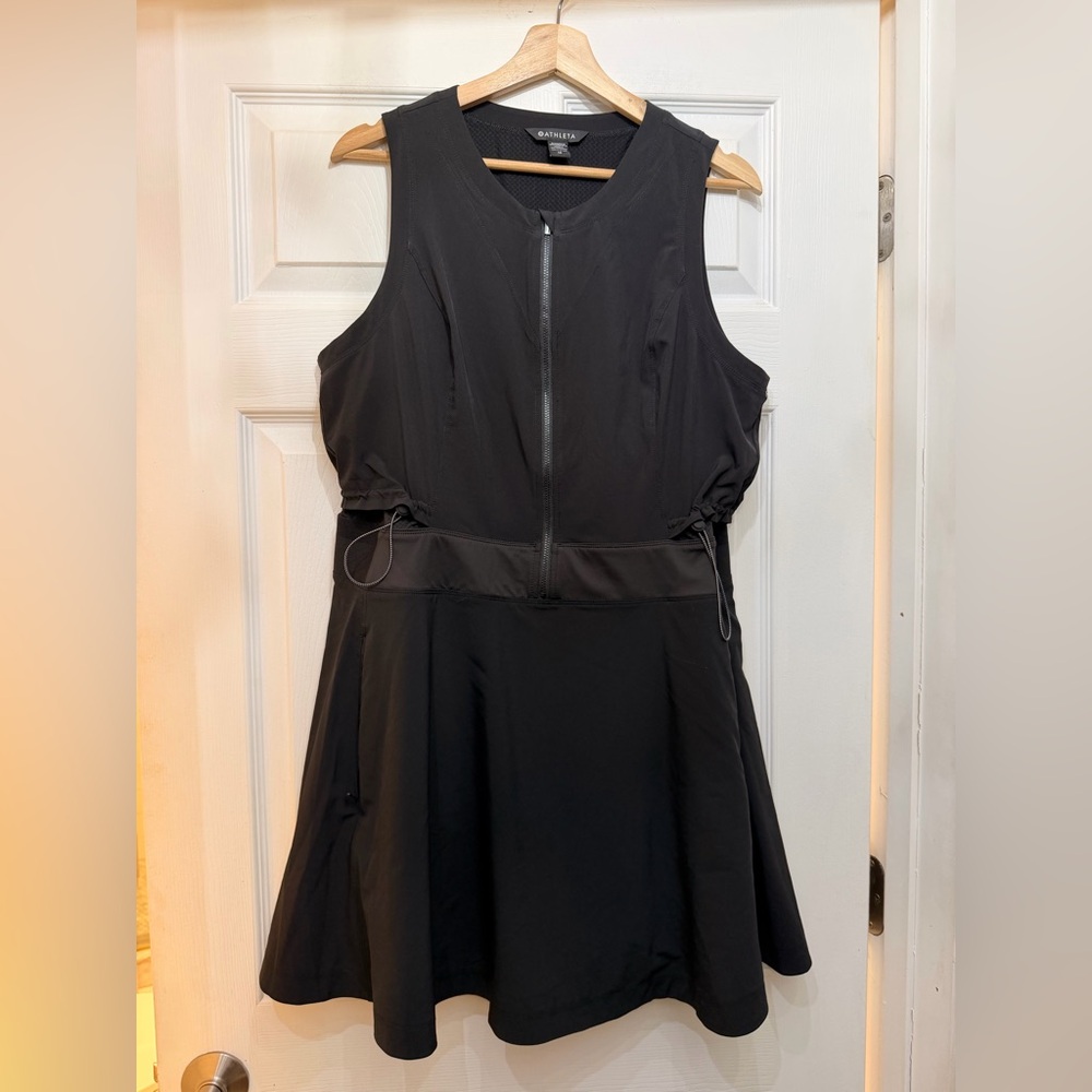 Athleta Black Zip-Front Mini tennis/ golf Dress size14